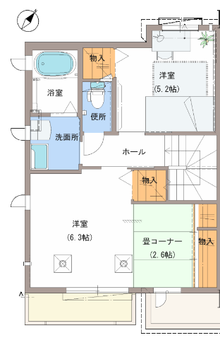 F棟2号2階間取り
