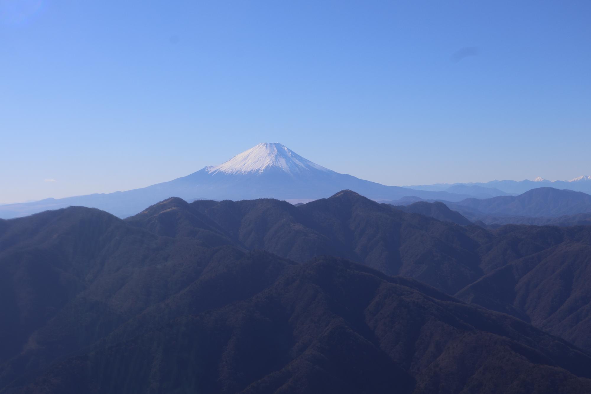 上空から見た富士山