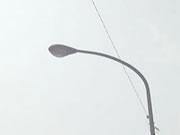 村道上に設置されている道路照明灯の写真